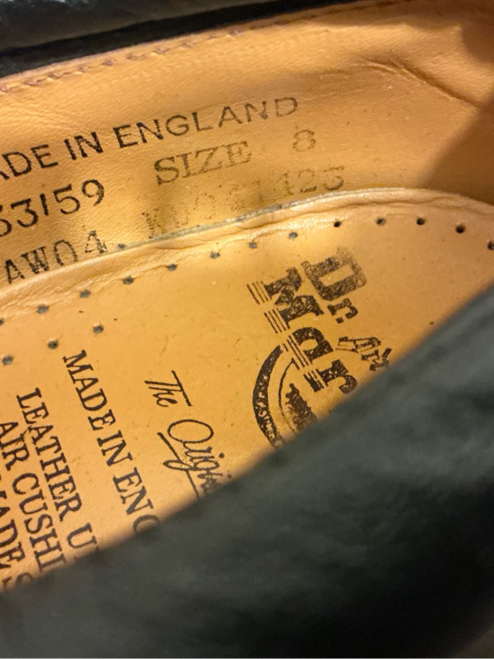 Dr. Martens 8053 Crazy Horse Leather Casual Shoes in dark brown size 8 England - Picture 10 of 10